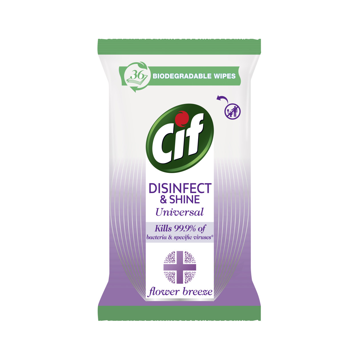 Cif Disinfect & Shine Flower breeze Wipes împachetare